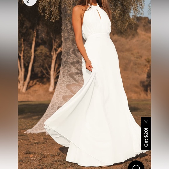 ⭐️ SALE ⭐️ Lulus Truly Delightful White Halter Maci Dress - Picture 1 of 5